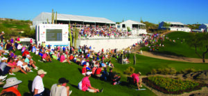 crowd and grandstands on the hillside at the charles schwab cup