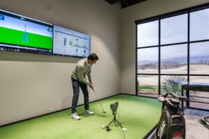 interior shot of the putting studio at the jim flick golf performance center at desert mountain club