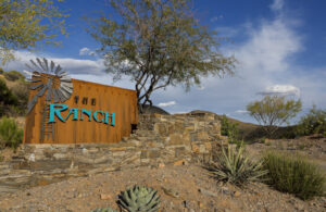 entry sign to the ranch, a private hiking area at desert mountain club