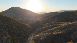 wide shot showing the trails amid the rolling hills of tonto national forest at desert mountain club
