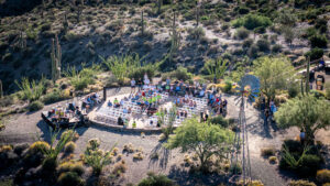 a wide shot showing the event for the desperados at desert mountain announcing grants for two local conservation organizations